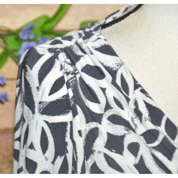 Lauren Ralph Lauren Women's Size 10 Faux Wrap Sheath Dress Stretch Rushed Gray - Picture 3 of 12